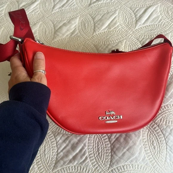 Brand new with tags coach purse. Beautiful smooth leather in a fiery red color. - Picture 2 of 7
